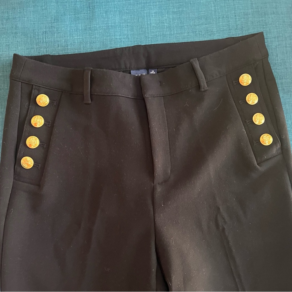 GAP Black Trousers with Gold Buttons